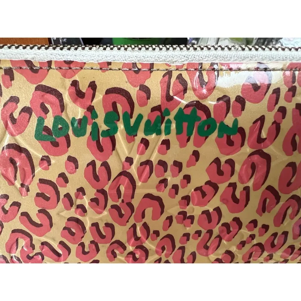 Louis Vuitton Pink Leopard Print Zip Wallet